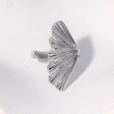 Jewelry Tropical Modern Style Simple Style Leaf 304 Stainless Steel 18K Gold Plated Enamel Stainless Steel Rings