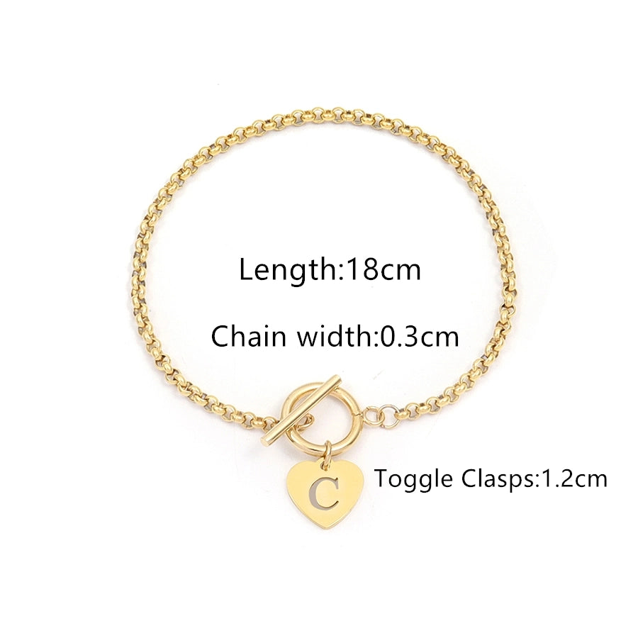 Elegant Simple Style Classic Style Letter 201 Stainless Steel 304 Stainless Steel Bracelets In Bulk