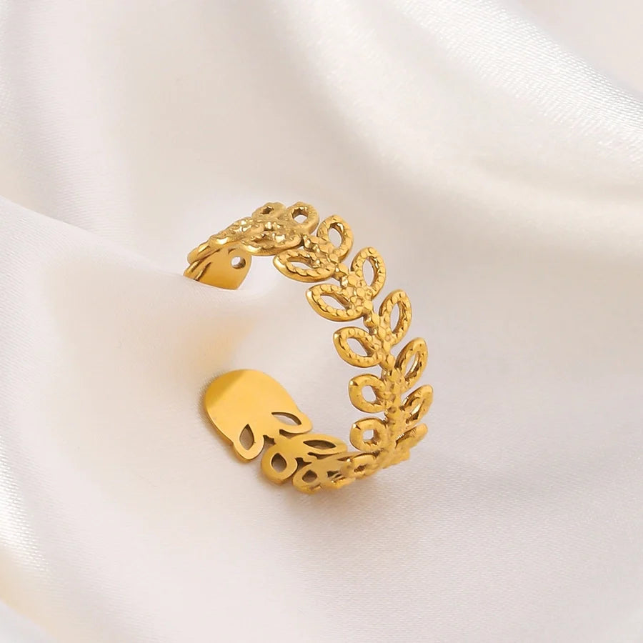 Jewelry Elegant Geometric Rice Ear Titanium Steel Open Rings