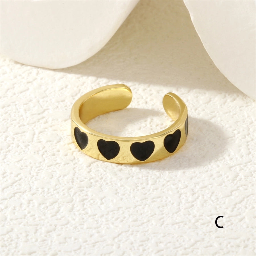 Jewelry Cute Pentagram Copper Enamel Open Rings