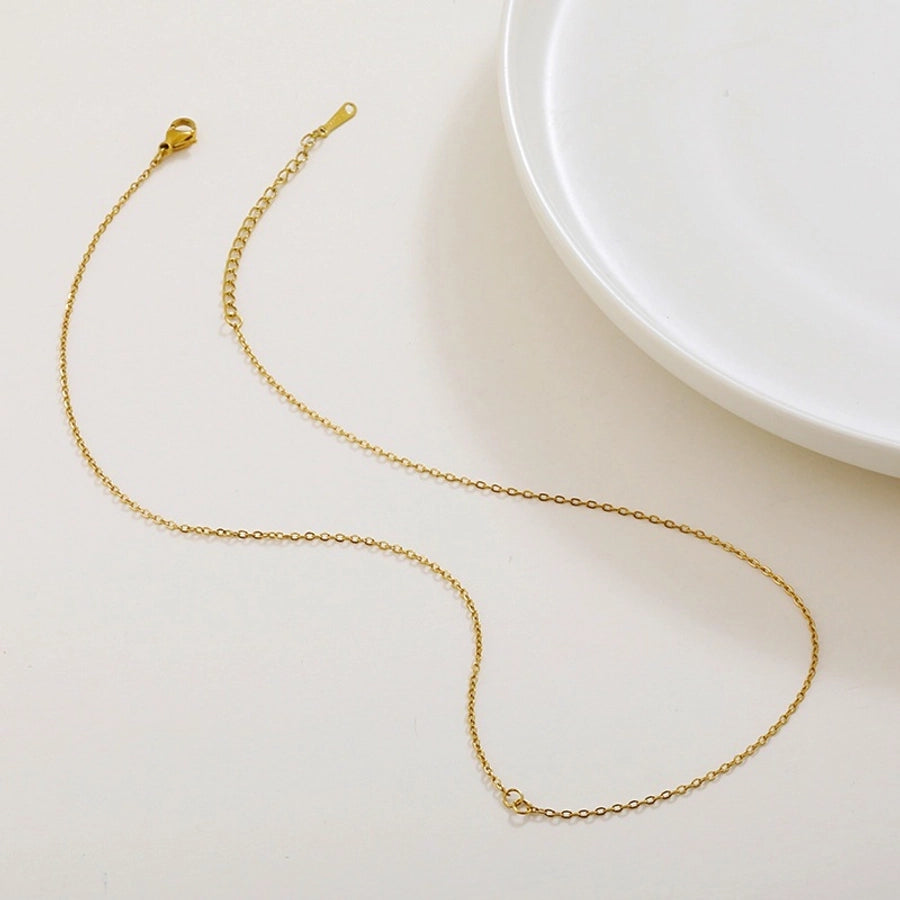 Jewelry Simple Style Geometric Solid Color Titanium Steel Chain Necklace