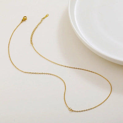 Jewelry Simple Style Geometric Solid Color Titanium Steel Chain Necklace