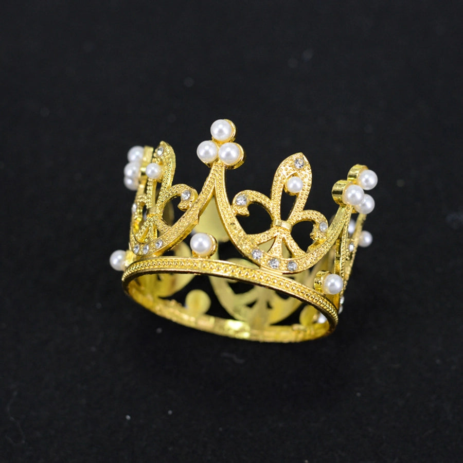 Women's Simple Style Crown Alloy Inlay Rhinestones Pearl Crown