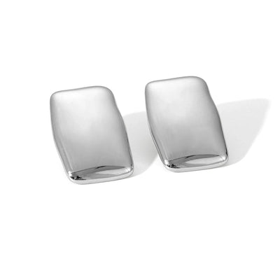 1 Piece IG Style Exaggerated Round Rectangle Plating Inlay 304 Stainless Steel Rhinestones 18K Gold Plated Ear Studs