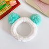 cute geometric flannel pom poms hair band