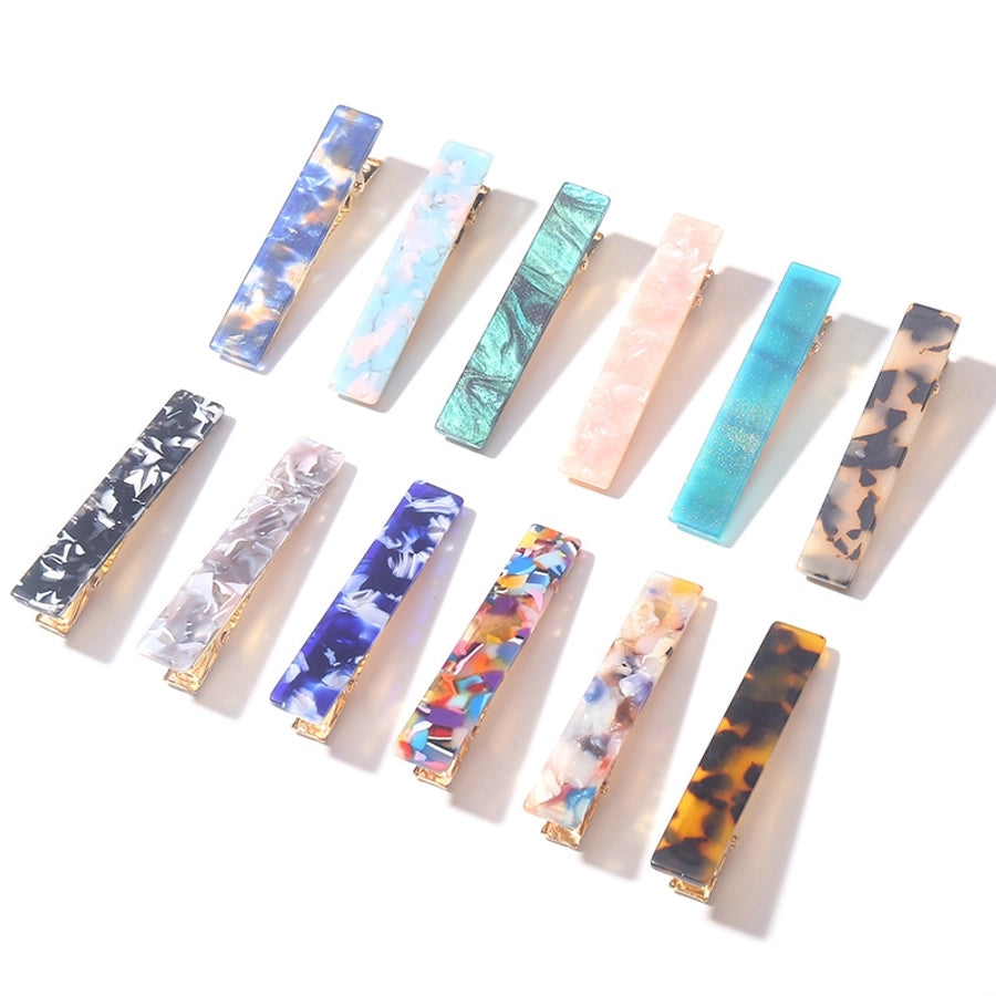fashion marble acetic acid sheets metal hair clip 1 piece