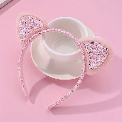 Women's Elegant Princess Shiny Ear Fabric Gauze Luminous Hair Band
