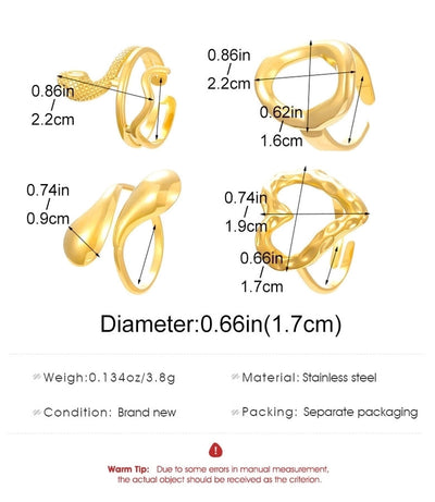 Jewelry Simple Style Classic Style Solid Color 304 Stainless Steel Plating Rings