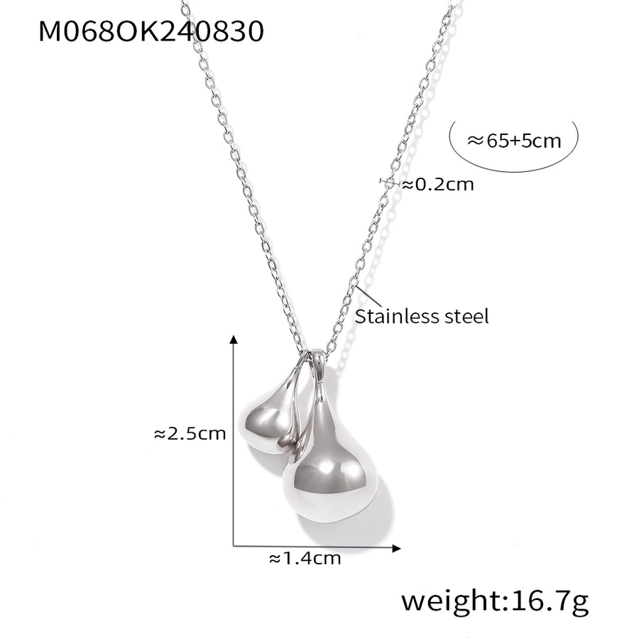 Jewelry Preppy Style Simple Style Artistic Water Droplets 304 Stainless Steel Sweater Chain