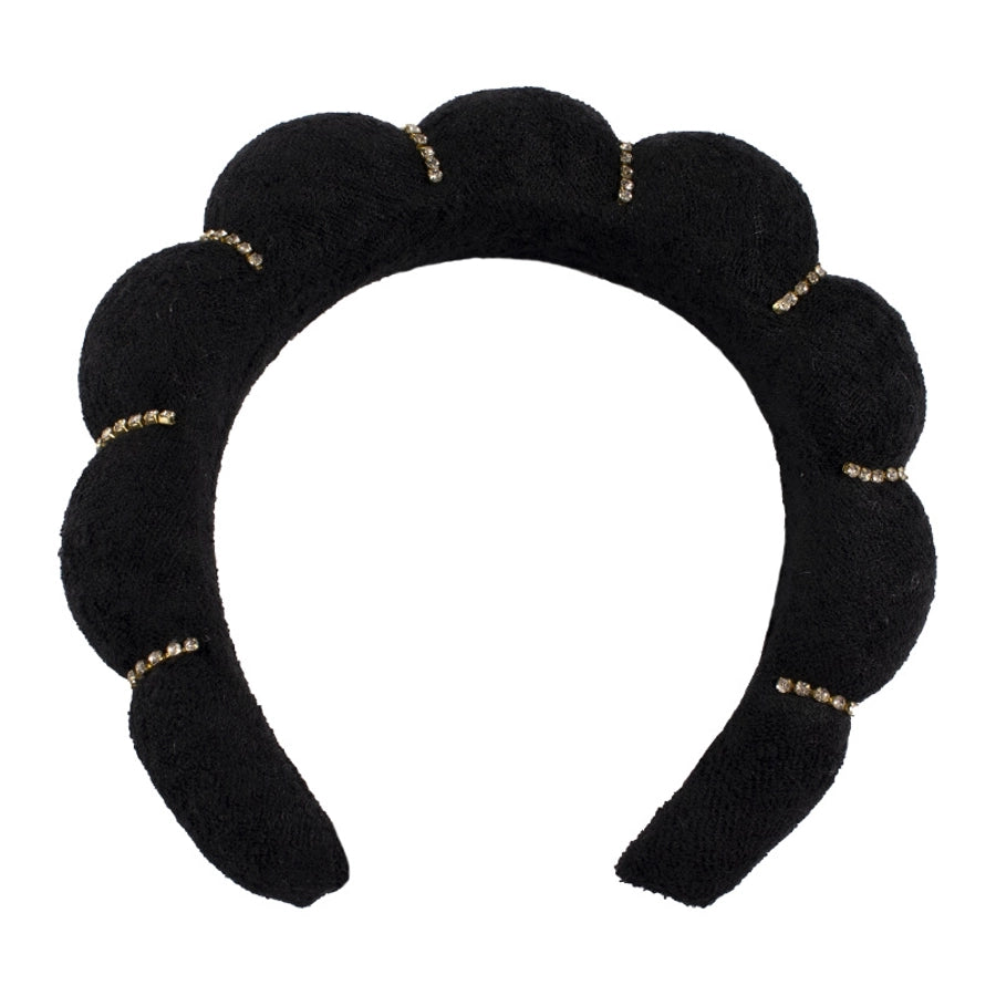 simple style color block towel velvet hair band