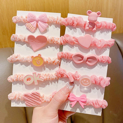 cute bow knot cloth hair tie 1 set