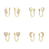 1 Pair IG Style Leaf Moon Heart Shape Inlay Copper Zircon Gold Plated Ear Cuffs