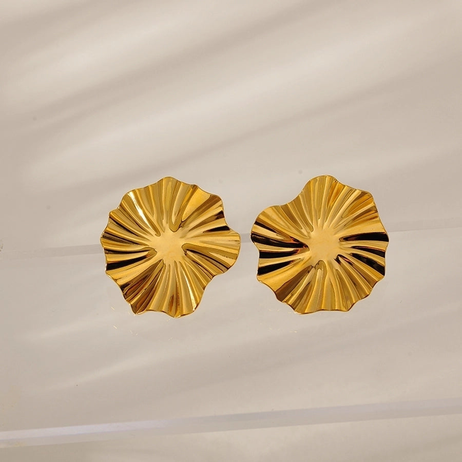 1 Pair Elegant Classic Style Geometric Circle Flower 304 Stainless Steel Ear Studs