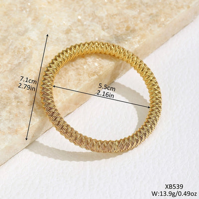 Simple Style Solid Color 304 Stainless Steel Bangle In Bulk