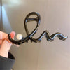 Women's Elegant Basic Waves Metal Inlaid Pearls Hair Claws