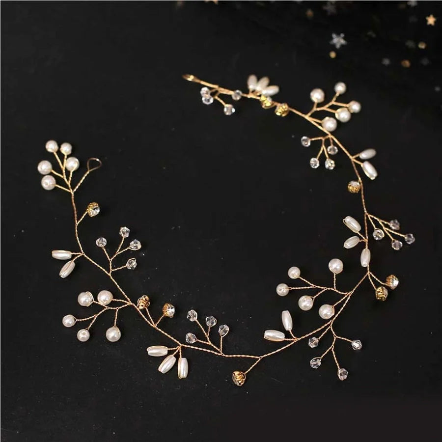 brides lengthened bridal handmade pearl hairband wedding accessories