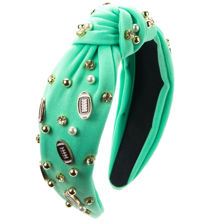 Women's Casual Baroque Style Rugby Knot Alloy Cloth Inlay Rhinestones Pearl Hair Band