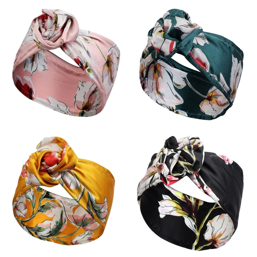 streetwear solid color flower cloth rib-knit hair band 1 piece