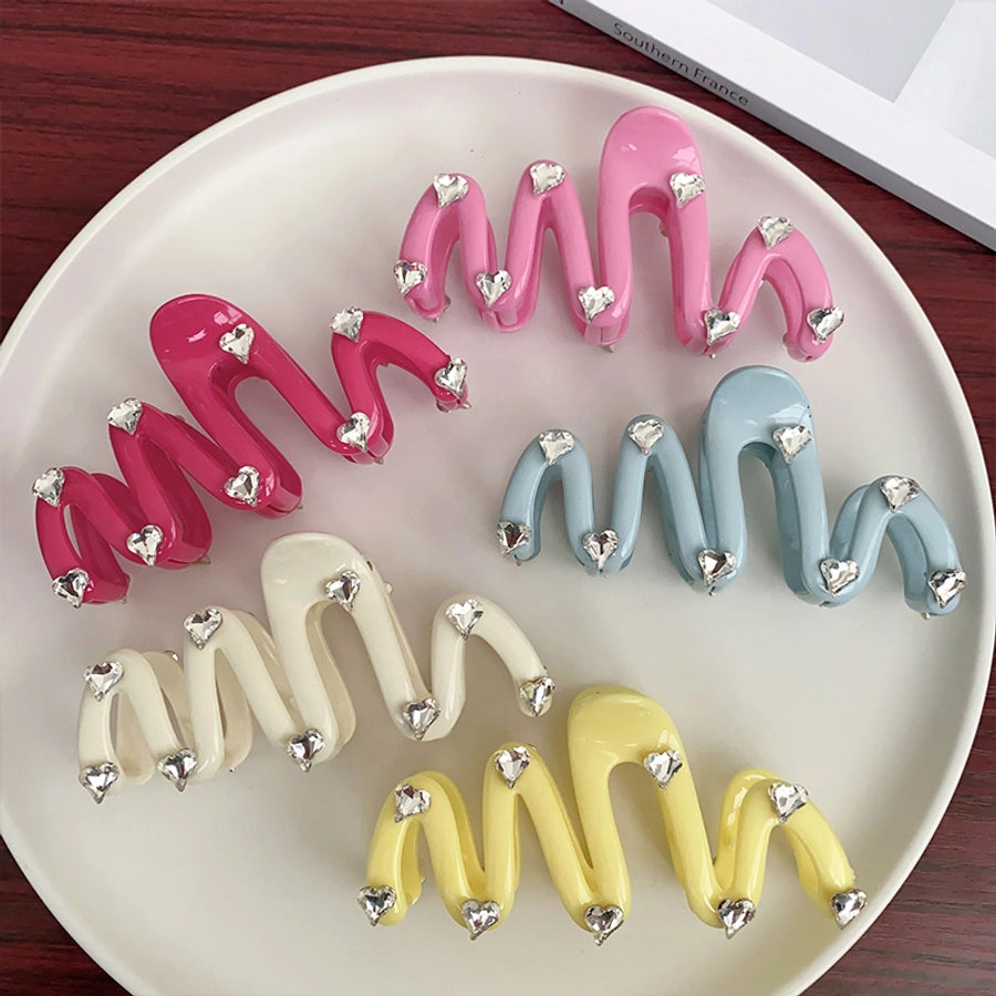 cute solid color arylic hair claws