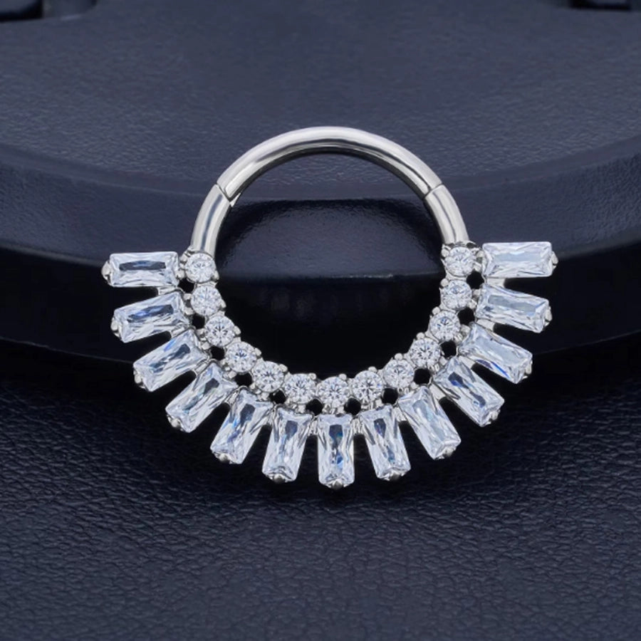 1 Piece Nose Rings & Studs Luxurious Shiny Round Pure Titanium Titanium Alloy Zircon 14K Gold Plated White Gold Plated Ear Cartilage Rings & Studs Nose Rings & Studs