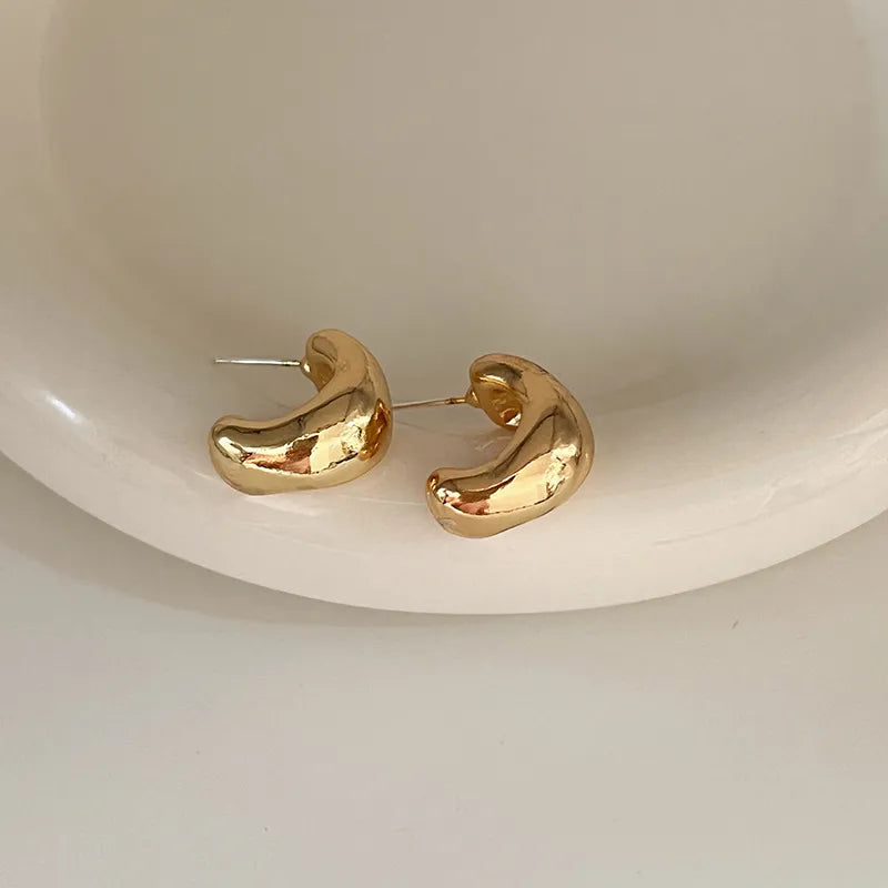 1 Pair Streetwear Geometric Heart Shape Plating Alloy Earrings