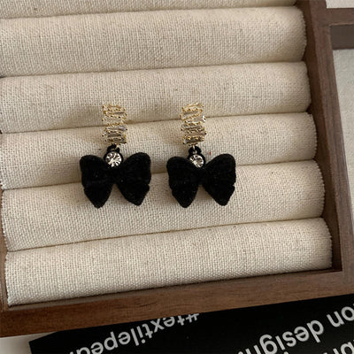 1 Pair Retro Bow Knot Copper Drop Earrings
