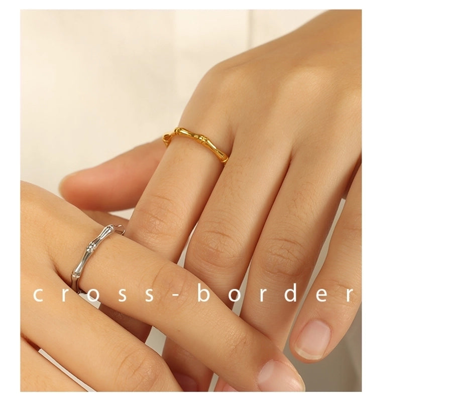 Jewelry IG Style Elegant Simple Style Geometric 304 Stainless Steel 18K Gold Plated Polishing Rings Earrings