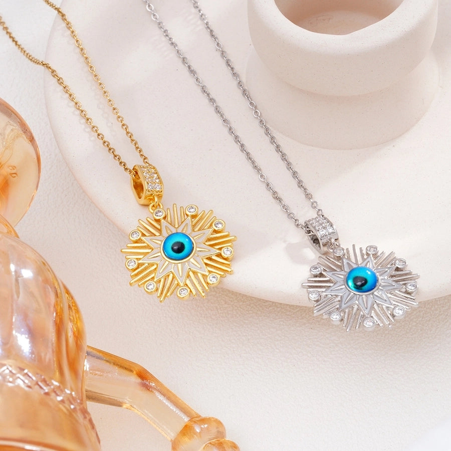 Jewelry Glam Lady Sexy Eye 304 Stainless Steel Copper Pendant Necklace