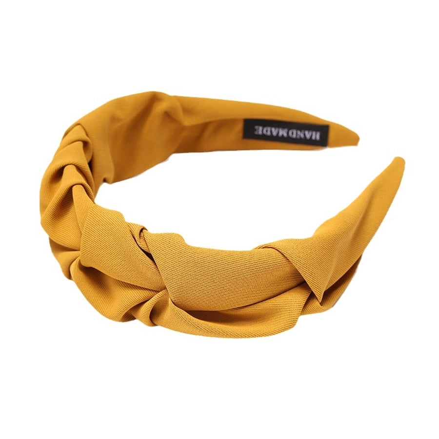 sweet solid color cloth pleated hair band