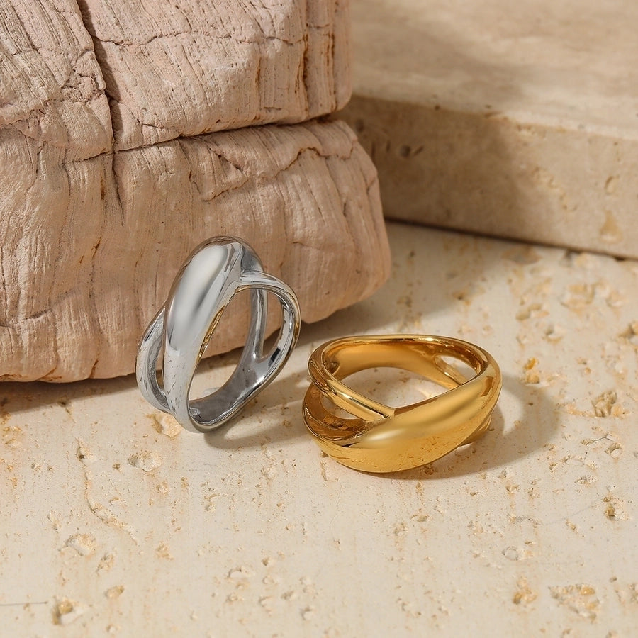 Jewelry Modern Style Artistic Solid Color 316 Stainless Steel  16K Gold Plated White Gold Plated Gold Plated Plating Rings