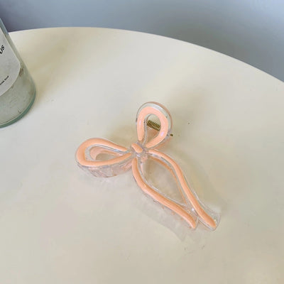 Women's Simple Style Bow Knot Plastic Resin Polishing Hair Claws