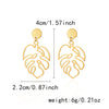 1 Pair Elegant Tropical Leaves Flower Shell 201 Stainless Steel Drop Earrings