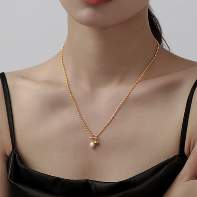 Jewelry Sweet Solid Color Titanium Steel Plating Pendant Necklace