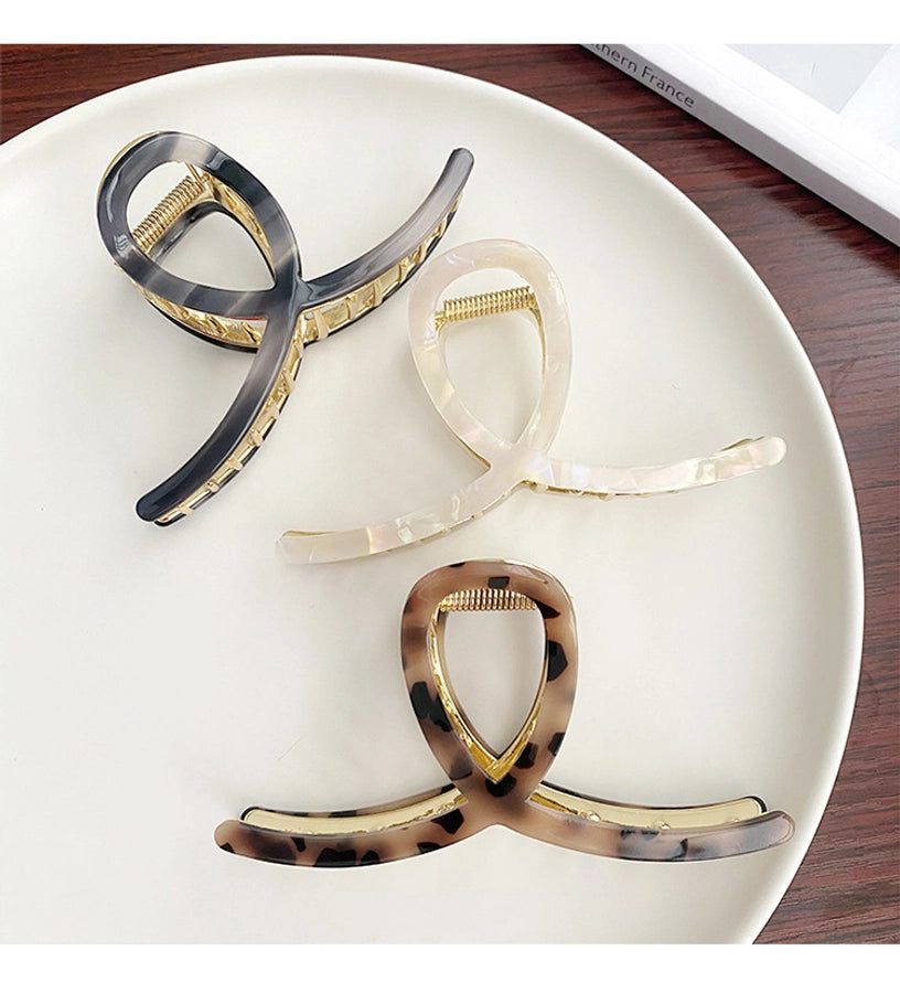 simple style color block alloy hair claws