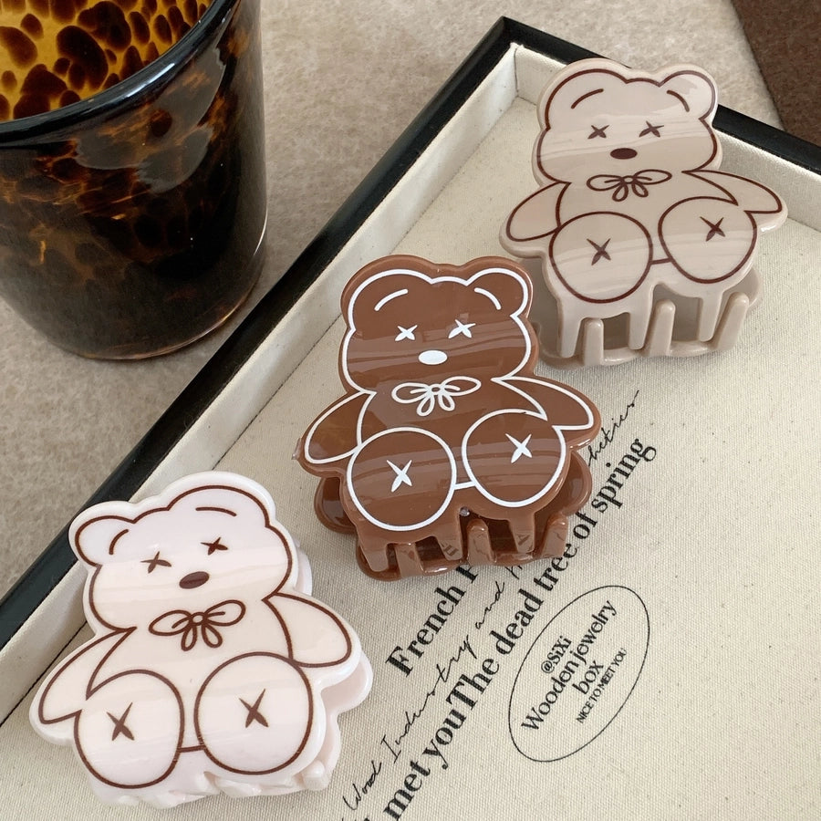 women's cute bear acetic acid sheets hair claws