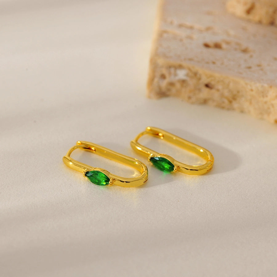 1 Pair Elegant Classic Style Geometric Copper Zircon Earrings