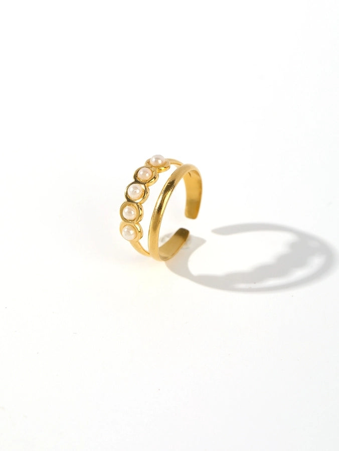 Jewelry Elegant Retro U Shape Oval 304 Stainless Steel Open Rings