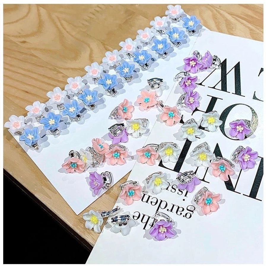 Children's Flower Small Grab Hair Accessories Girl's Braided Hair Buckle Head Flower Little Girl's Mini Grab Small Hairpin Headwear