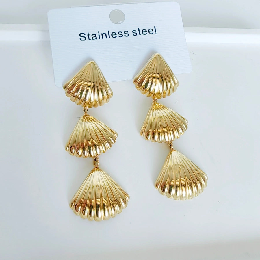1 Pair Casual Modern Style Simple Style Starfish Butterfly Shell Plating 304 Stainless Steel 18K Gold Plated Drop Earrings