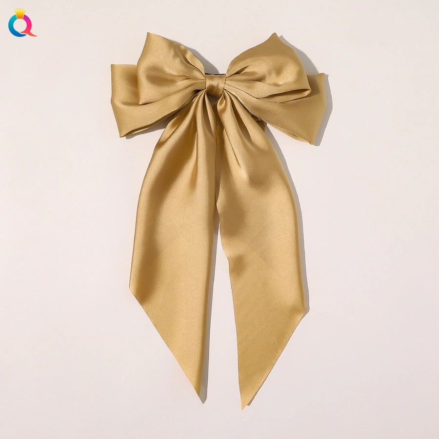 simple style bow knot cloth printing hair clip 1 piece