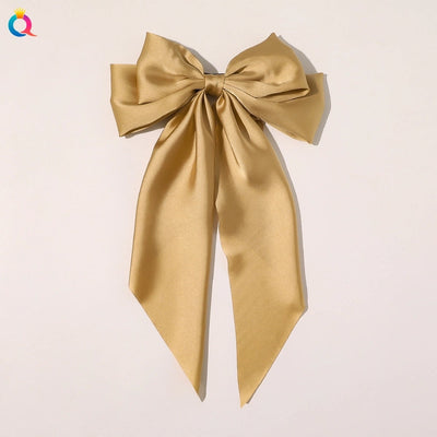 simple style bow knot cloth printing hair clip 1 piece