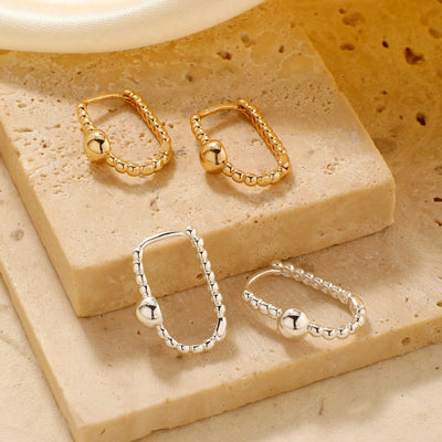 1 Pair Retro Shiny Korean Style Geometric Plating Copper K Gold Plated Earrings