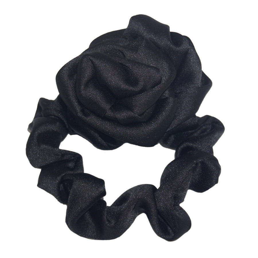 fashion rose solid color cloth hair tie