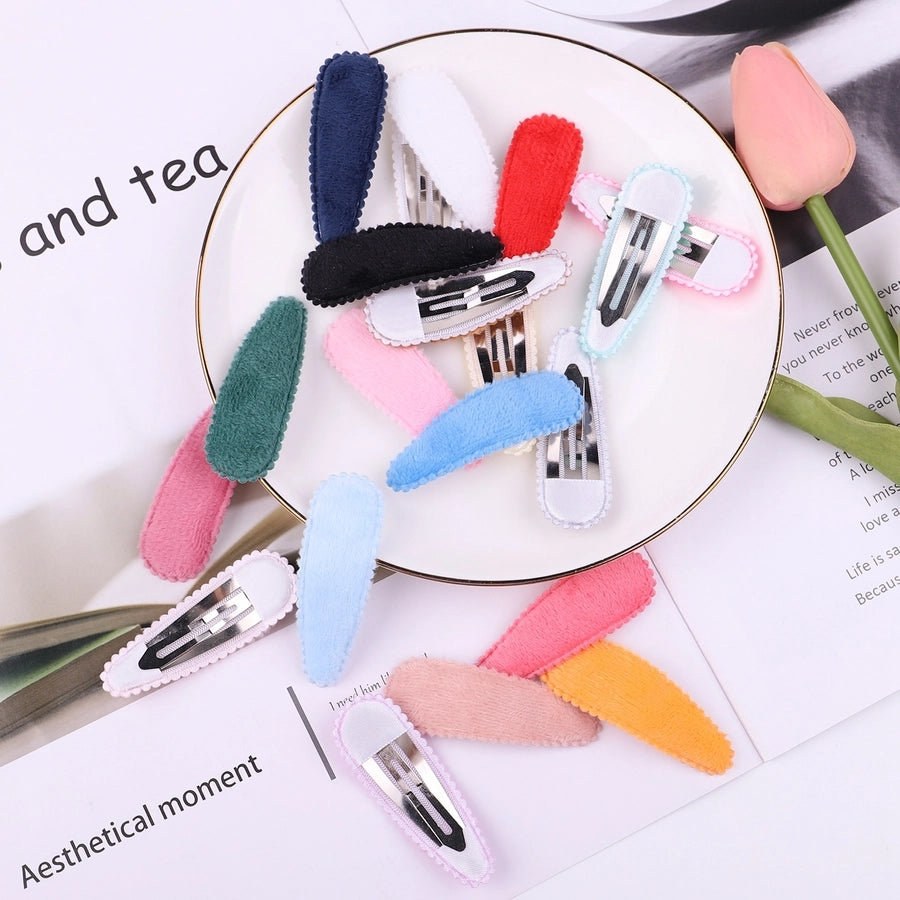 cute solid color alloy cloth hair clip 1 piece