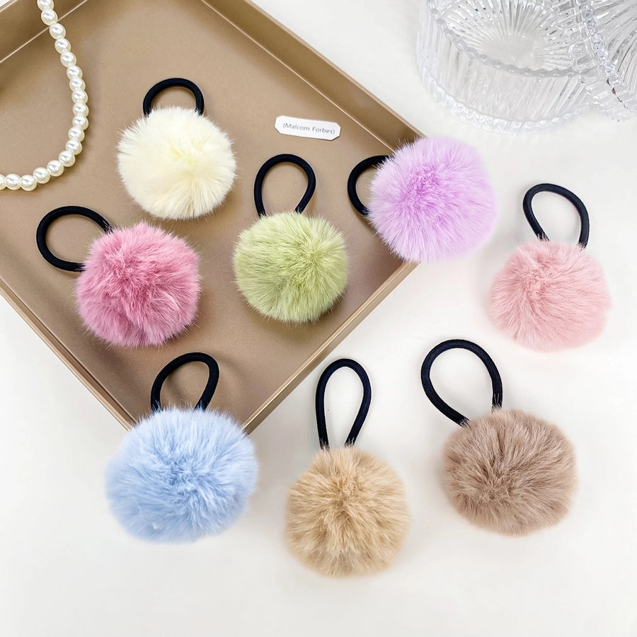 Women's Simple Style Solid Color Plush Hair Tie