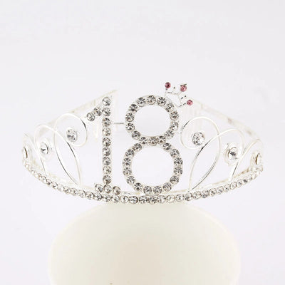 New Birthday Crown  60 Digital Birthday Headband Bridal Banquet Rhinestone Hair Accessories Alloy Headband Women