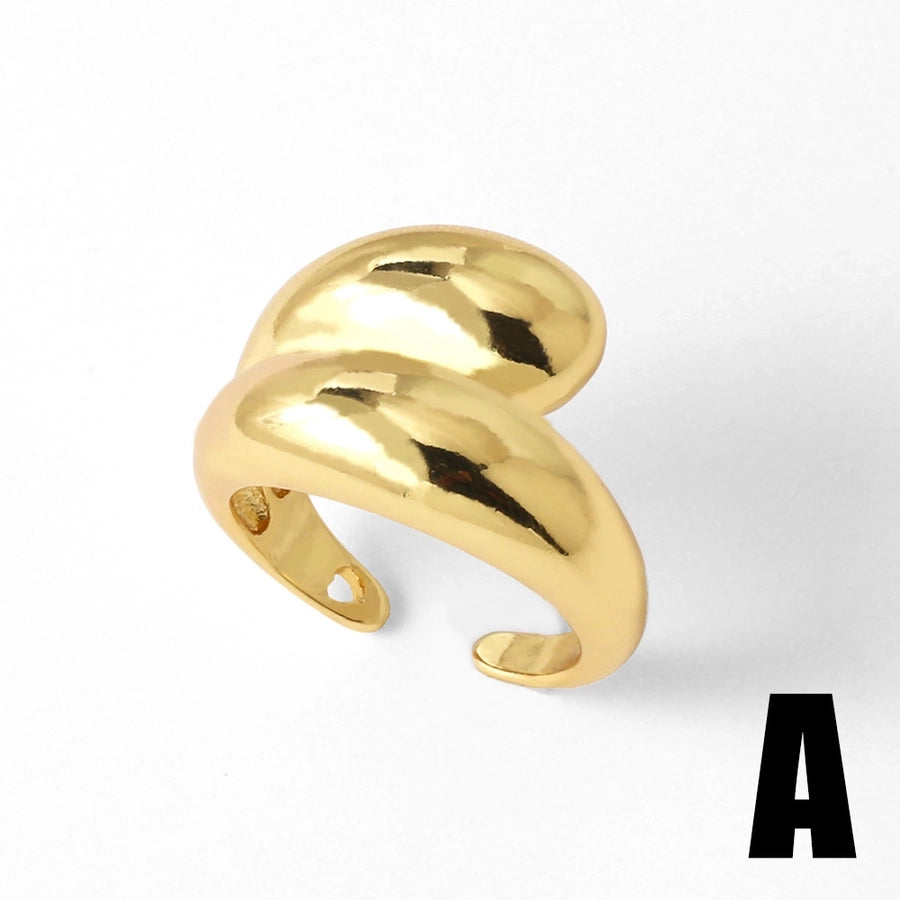 Copper 18K Gold Plated Plating Irregular Open Rings