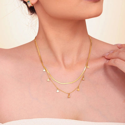 Jewelry Elegant Luxurious Vacation Geometric Titanium Steel 18K Gold Plated Jewelry Set