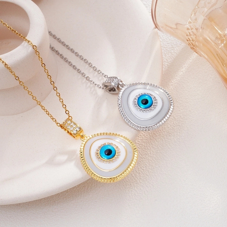 Jewelry Lady Sexy Eye 304 Stainless Steel Copper Pendant Necklace