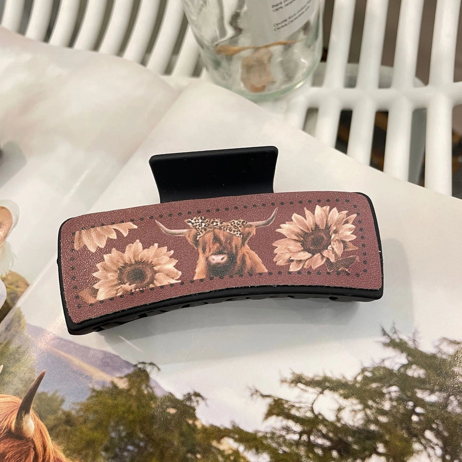 Women's Vintage Style Cattle Plastic Polishing Hair Claws